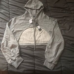 Gray 3-piece jogger set.